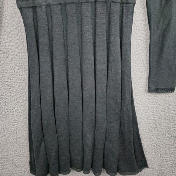 Vince Camuto Dress Womens XS Black White Colorblock Dark Academia Pleated Goth - Picture 16 of 16